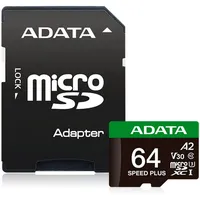 A-Data ADATA SPEED PLUS R160/W140 microSDXC 64GB Kit, UHS-I