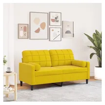 vidaXL 2-Sitzer-Sofa mit Zierkissen Gelb 140 cm Samt