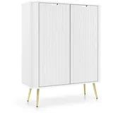 Deine Möbel 24 Hochkommode 103 x 129 x 39 cm Weiß / Gold