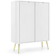 Deine Möbel 24 Hochkommode 103 x 129 x 39 cm Weiß / Gold