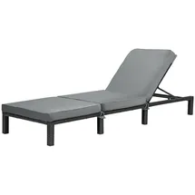 Svita PEACH Sonnenliege 196 x 66 x 22 cm Schwarz