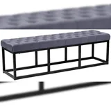 CLP Sitzbank Polson Samt Grau 150 x 37 cm