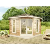Alpholz Gartenhaus Liwa Compact Spitzdach 300 cm x 300 cm Braun