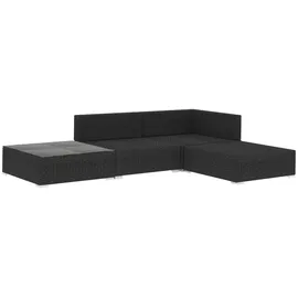 vidaXL Garten-Lounge-Set 4-tlg. schwarz/weiß 46778