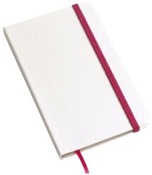 Weißes Notizbuch liniert DIN A6 Schule Büro Notizen 80 Seiten pink/weiß BWI