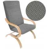 Sesselbezug Stretch - Husse für Schwingsessel - Grau Jacquard - Passend für Poäng Sessel - Grau