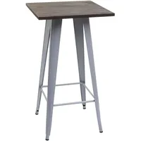 Mendler Stehtisch HWC-A73 inkl. Holz-Tischplatte, Bistrotisch Bartisch, Metall Industriedesign