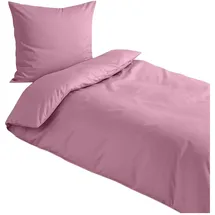 Traumschlaf Mako-Satin Unifarben Mauve 240 x 220 cm + 2 x 80 x 80 cm