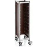 Was Germany GN Tablettwagen mit MDF Seitenteilen, Dunkle Holzoptik, 37kg Gewicht Kapazität, 60.5cm x 44.5cm x 165cm