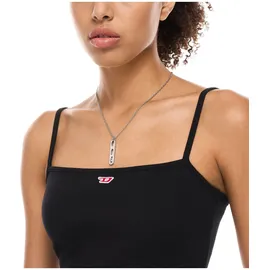 Diesel Kette OVAL D LOGO Edelstahl Silber