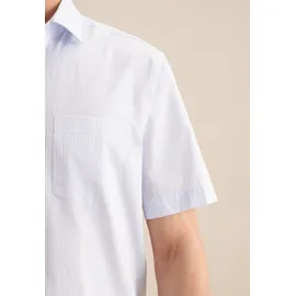 Seidensticker Businesshemd "Regular", Herren, Gr. L (41), normale Ärmellängen, blau, 100% Baumwolle, bedruckt, regular fit, gerader Abschluss, Hemden, Regular 1/2 Kentkragen Druck