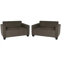 MCW Sofa-Garnitur Couch-Garnitur 2x 2er Sofa ~ braun