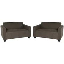 MCW Sofa-Garnitur Couch-Garnitur 2x 2er Sofa ~ braun