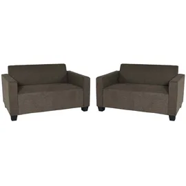 MCW Sofa-Garnitur Couch-Garnitur 2x 2er Sofa ~ braun