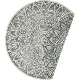 freundin Home Collection Teppich "Lilja Wendeteppich" Gr. 32, beige (creme, grün), H:5mm Ø:200cm, Polypropylen (PP), FREUNDIN HOME COLLECTION, Teppiche, Teppich, In-& Outdoor, beidseitig, Wetterfest, Balkon, Garten, Wohnzimmer