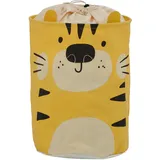 OTTO home Wäschesack OTTO HOME "Millisy", weiß, B:35cm H:50cm T:35cm Ø:35cm, Baumwolle, Polyester, Wäschesammler, mit Löwen-Motiv, Höhe ca. 50 cm