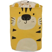 OTTO home Wäschesack OTTO HOME "Millisy", weiß, B:35cm H:50cm T:35cm Ø:35cm, Baumwolle, Polyester, Wäschesammler, mit Löwen-Motiv, Höhe ca. 50 cm