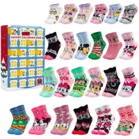 Get Trend Disney Minnie Mouse Socken Adventskalender Mädchen 2025, 24 Paar, 27-32, Countdown Advent Weihnachten Kalender, Geschenke für Kinder (Multi Minnie)