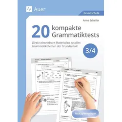 20 kompakte Grammatiktests für Klasse 3 und 4