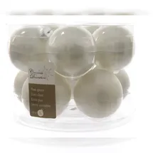 Kaemingk Weihnachtsbaumkugeln Glas 6 cm 10 Stück winterweiß emaille/matt