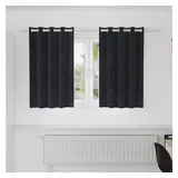 vidaXL Verdunkelungsvorhänge 2 pcs Schwarz 140 x 140 cm Samt