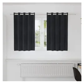 vidaXL Verdunkelungsvorhänge 2 pcs Schwarz 140 x 140 cm Samt
