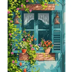 Idee: Malen nach Zahlen, Haus im Garten - 40 x 50 cm