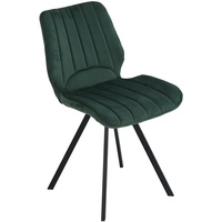 Esszimmerstühle  Küchenstuhl Polsterstuhl Design Stuhl mit Rückenlehne, mit Sitzfläche aus Samt, Gestell aus Metall 1 St. Dunkelgrün