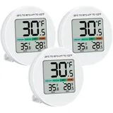 3 Stück Kühlschrankthermometer, Digital Mini Thermometer Kühlschrank, IP65 Wasserfest, Kühlschrank Thermostat mit LCD Bildschirm, Ständer Magnetrückseite Max Min Aufzeichnung, für Küche, Restaurants