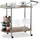Relaxdays Servierwagen 2 Etagen, Holz-Optik, MDF und Stahl, 4 Rollen, mit Griff, Barwaagen, HxBxT 76 x 39 x 82 cm, braun