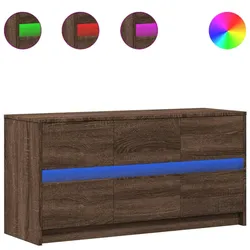 vidaXL TV-Schrank mit LED-Beleuchtung Braun Eichen-Optik 100x34x50 cm