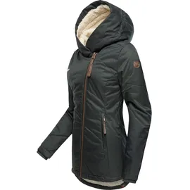 Ragwear Damen warme wasserdichte Winterjacke mit Ziernähten und kuscheliger Kapuze Gordon Intl Dark Olive22 Gr. XL - XL