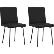 vidaXL Esszimmerstuhl Kunstleder schwarz 2er Set