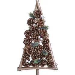WDMT Weihnachtsbaum auf Holzständer | 22 x 8 x 50 cm | Nachhaltige Weihnachtsdekoration | Weihnachtsschmuck zu Fuß | Braun