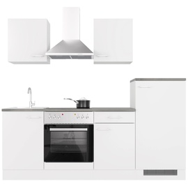 Flex-Well Küchenzeile »Lucca«, 220 cm, Weiß matt - Caledonia
