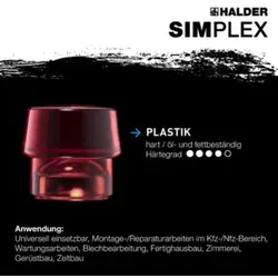 Halder SchonhammerSimplex Fiber. 30mm Gummi/Plastik