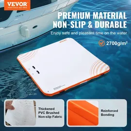 Vevor Aufblasbares Schwimmdock orange 2,13 x 2,13 m
