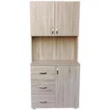 Hti-Living Küchenschrank Sonoma Blanca 80 x 180 x 40 cm BEIGE