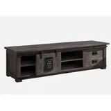 Massivmoebel24 RAILWAY TV-Lowboard 180x55x50 cm Grau Holz