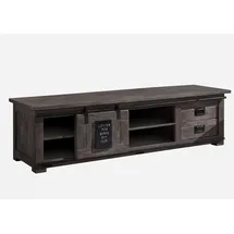Massivmoebel24 RAILWAY TV-Lowboard 180x55x50 cm Grau Holz