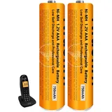 NI-MH Akku für Telefon Gigaset Mobilteil 1.2V 750mAh Akku AAA für Telefon, 2 Stück Wiederaufladbare Batterien AAA für Panosonic Schnurlos Telefone