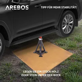 Arebos Rangierwagenheber 3 Tonnen Stahl/Gummi rot