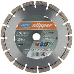 Norton Clipper Diamanttrennscheibe 4x4 Explorer D.230mm Bohr.22,23mm Seg.-B.2,5mm Seg.-H.12mm