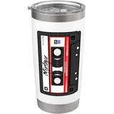 Kassette 90er Party 80er Jahre Retro Musik Mixtape Kassette Doppelwandiger Edelstahl-Thermobecher