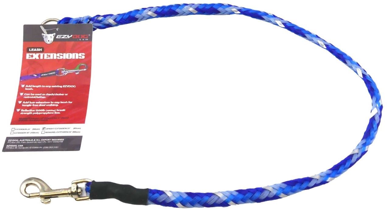 Hundeleine Ezydog Leinenverlängerung reflektierend blau 60 cm