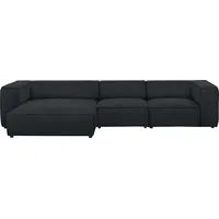 W.Schillig Ecksofa »around-the-block«, mit eleganter Biese, mit Federkern, Breite 341 cm schwarz