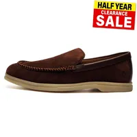 Hush Puppies Leon Herren Wildleder Schlüpfschuhe Freizeitkleid Slipper Brown