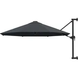 vidaXL Sonnenschirm Ø 300 cm inkl. Wandhalterung anthrazit