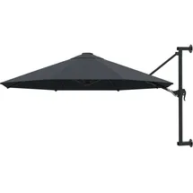 vidaXL Sonnenschirm Ø 300 cm inkl. Wandhalterung anthrazit