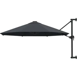 vidaXL Sonnenschirm Ø 300 cm inkl. Wandhalterung anthrazit